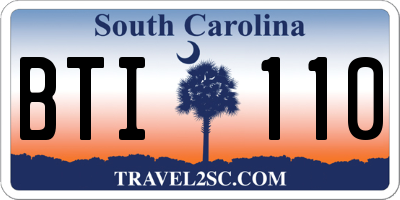SC license plate BTI110