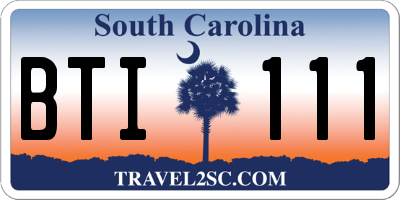 SC license plate BTI111