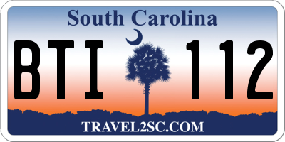 SC license plate BTI112