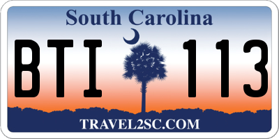 SC license plate BTI113