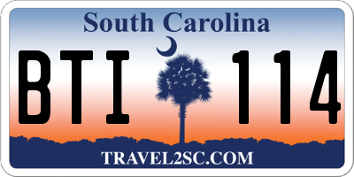 SC license plate BTI114