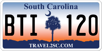 SC license plate BTI120