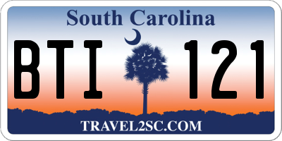 SC license plate BTI121