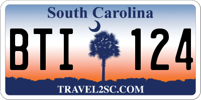 SC license plate BTI124