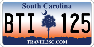 SC license plate BTI125