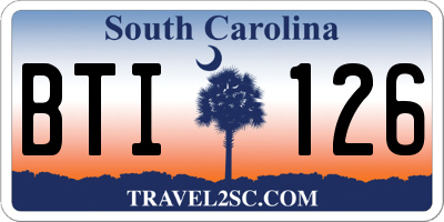 SC license plate BTI126