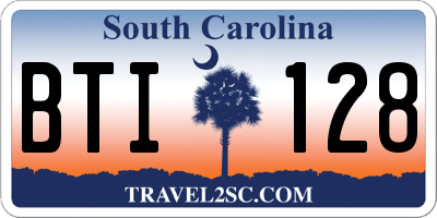 SC license plate BTI128