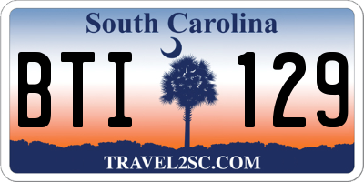 SC license plate BTI129