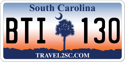 SC license plate BTI130