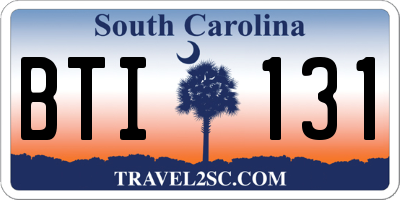 SC license plate BTI131