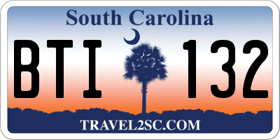 SC license plate BTI132