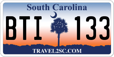 SC license plate BTI133