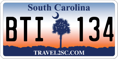 SC license plate BTI134