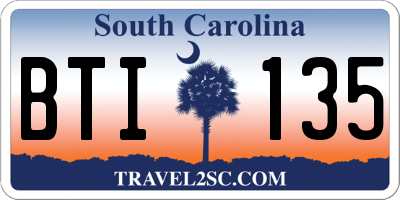 SC license plate BTI135