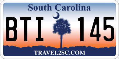 SC license plate BTI145