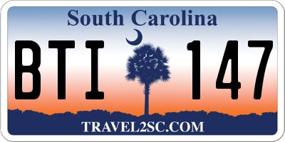 SC license plate BTI147