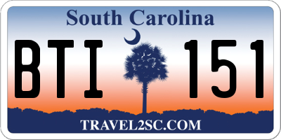 SC license plate BTI151