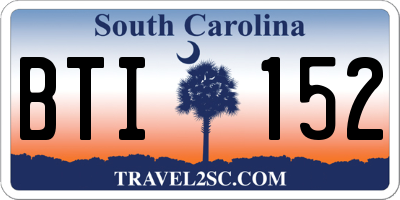SC license plate BTI152