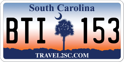 SC license plate BTI153