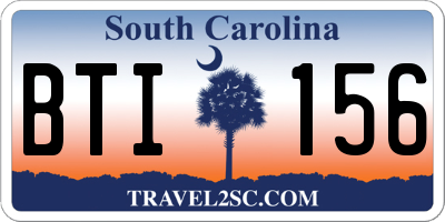 SC license plate BTI156