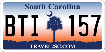 SC license plate BTI157