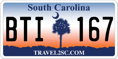 SC license plate BTI167