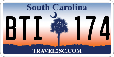 SC license plate BTI174