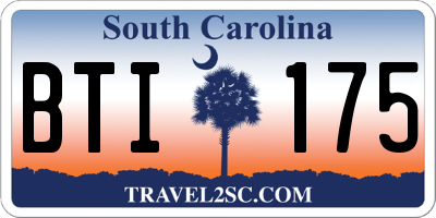 SC license plate BTI175