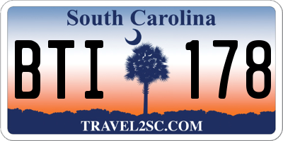 SC license plate BTI178