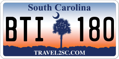SC license plate BTI180