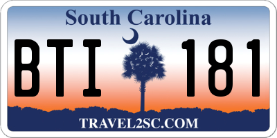 SC license plate BTI181