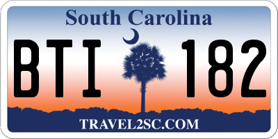 SC license plate BTI182