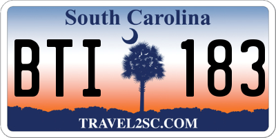 SC license plate BTI183
