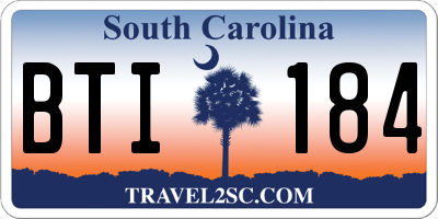 SC license plate BTI184