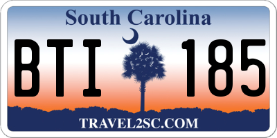 SC license plate BTI185