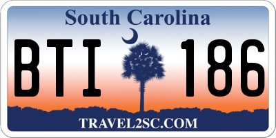 SC license plate BTI186