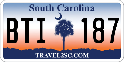 SC license plate BTI187