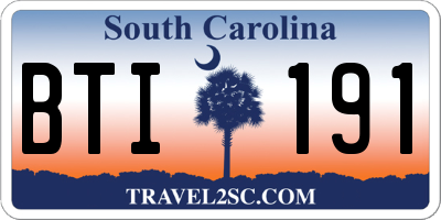 SC license plate BTI191