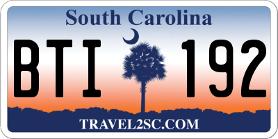 SC license plate BTI192
