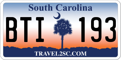 SC license plate BTI193