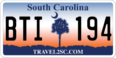 SC license plate BTI194