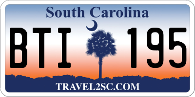 SC license plate BTI195