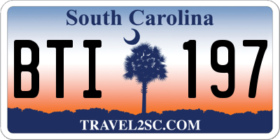 SC license plate BTI197