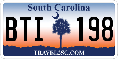 SC license plate BTI198