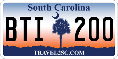 SC license plate BTI200