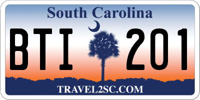 SC license plate BTI201