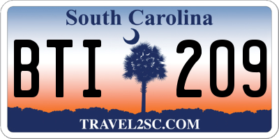 SC license plate BTI209