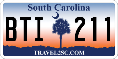 SC license plate BTI211