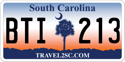 SC license plate BTI213