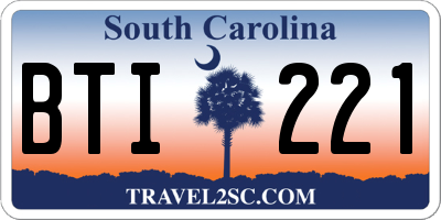 SC license plate BTI221